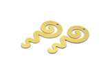 Brass Spiral Charm, 8 Raw Brass Spiral Charms With 1 Hole, Charm Pendants (32x15x0.60mm) SMP0132
