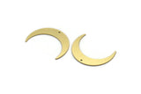 Brass Moon Charm, 12 Raw Brass Crescent Moon Charms With 1 Hole, Findings (28x6x0.60mm) SMP0134