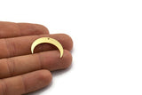 Brass Moon Charm, 12 Raw Brass Crescent Moon Charms With 1 Hole, Findings (28x6x0.60mm) SMP0134