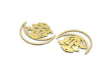 Brass Moon Charm, 6 Raw Brass Mushroom And Crescent Moon Shaped Charms With 1 Hole, Findings (25x30x0.60mm) SMP0135 A4229