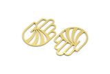 Brass Hand Charm, 8 Raw Brass Hand Shaped Charms, Earrings, Findings (30x21x0.60mm) SMP0136