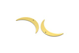 Brass Moon Charm, 24 Raw Brass Crescent Moon Charms With 1 Hole, Findings (28x5x0.60mm) SMP0137