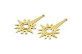 Brass Star Charm, 8 Raw Brass North Star Charms With 1 Loop, Findings (37x25x0.60mm) SMP0139