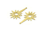 Brass Star Charm, 8 Raw Brass North Star Charms With 1 Loop, Findings (37x25x0.60mm) SMP0139