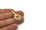 Brass Star Charm, 8 Raw Brass North Star Charms With 1 Loop, Findings (37x25x0.60mm) SMP0139