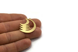 Brass Irregular Charm, 6 Raw Brass Irregular Shaped Charms With 1 Loop, Findings (32x26x0.60mm) SMP0146