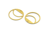 Brass Moon Charm, 10 Raw Brass Round Shaped Charms With 1 Hole, Crescent Moon Charms, Pendants, Findings (28x0.80mm) SMP0149