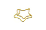 Brass Star Charm, 24 Raw Brass Star Charms With 1 Loop, Charm Pendants (27x26x0.60mm) A6639