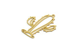 Brass Cactus Charm, 8 Raw Brass Cactus Charms With 1 Loop, Findings (31x24x0.60mm) A6614