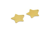 Brass Star Charm, 12 Raw Brass Star Charms With 1 Loop, Charm Pendants (18x17.5x0.60mm) A6608