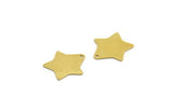 Brass Star Charm, 12 Raw Brass Star Charms With 1 Loop, Charm Pendants (18x17.5x0.60mm) A6608