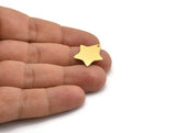Brass Star Charm, 12 Raw Brass Star Charms With 1 Loop, Charm Pendants (18x17.5x0.60mm) A6608