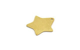 Brass Star Charm, 12 Raw Brass Star Charms With 1 Loop, Charm Pendants (18x17.5x0.60mm) A6608