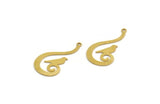 Brass Bird Charm, 12 Raw Brass Bird Shaped Charms With 1 Loop (29x15x0.60mm) A6552