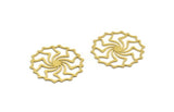 Brass Round Charm, 8 Raw Brass Circle Shaped Charms, Charm Pendants, Earring Findings (31x0.60mm) A6612