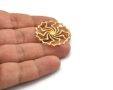 Brass Round Charm, 8 Raw Brass Circle Shaped Charms, Charm Pendants, Earring Findings (31x0.60mm) A6612