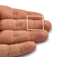 Brass Square Charm, 24 Raw Brass Square Connectors (23x0.80x0.80mm) A6795