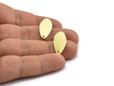 Brass Irregular Earring, 4 Raw Brass Irregular Shaped Stud Earrings With 1 Hole (20x11x0.80mm) M03261 A6678