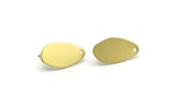 Brass Irregular Earring, 4 Raw Brass Irregular Shaped Stud Earrings With 1 Hole (20x11x0.80mm) M03261 A6678