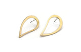 Drop Brass Earring, 4 Raw Brass Drop Stud Earrings (33x16x1mm) Bs 1344 A6682