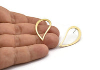 Drop Brass Earring, 4 Raw Brass Drop Stud Earrings (33x16x1mm) Bs 1344 A6682