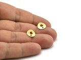 Brass Drop Earring, 8 Raw Brass Drop Stud Earrings With 1 Hole (12x0.70mm) M01535A A6665