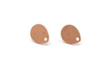Copper Drop Earring, 6 Raw Copper Drop Stud Earrings With 1 Hole (12x0.70mm) M01426 A6660
