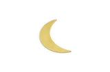Brass Moon Blank, 12 Raw Brass Crescent Moon Shaped Blanks, Findings (26x6x0.80mm) A6672
