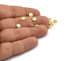 Brass Stamping Tag, 100 Raw Brass Round Charms With 1 Hole (6x0.80mm) A6673
