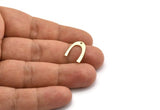 Brass Charm, 24 Raw Brass, Brass Pendants, Charm Pendants, U Shaped Charms, Brass Semi Circle Charms With 1 Hole (16x12.5x0.60mm) A6792