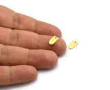 Brass D Shaped Charm, 50 Raw Brass D Shaped Charms With 1 Hole, Earrings, Findings (10x5.5x0.60mm) A6791