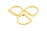 Gold Rectangle Ring, 3 Gold Plated Brass Geometric Boho Rings (17.5mm) N0216
