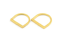 Gold Rectangle Ring, 3 Gold Plated Brass Geometric Boho Rings (17.5mm) N0216