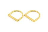 Gold Rectangle Ring, 3 Gold Plated Brass Geometric Boho Rings (17.5mm) N0216