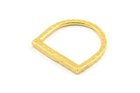 Gold Rectangle Ring, 3 Gold Plated Brass Geometric Boho Rings (17.5mm) N0216