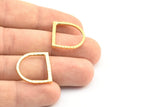 Gold Rectangle Ring, 3 Gold Plated Brass Geometric Boho Rings (17.5mm) N0216