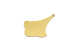 Brass Leaf Charm, 6 Raw Brass Ginkgo Leaf Charms With 1 Loop, Charm Pendants (33.5x24x0.80mm) A6691