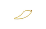 Brass Tooth Charm, 12 Raw Brass Tooth Shaped Charms With 1 Loop, Findings (29x11x0.80mm) A6694
