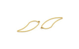 Brass Tooth Charm, 12 Raw Brass Tooth Shaped Charms With 1 Loop, Findings (29x11x0.80mm) A6694
