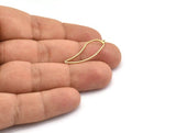 Brass Tooth Charm, 12 Raw Brass Tooth Shaped Charms With 1 Loop, Findings (29x11x0.80mm) A6694