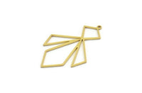 Brass Diamond Charm, 4 Raw Brass Diamond Shaped Charms With 1 Loop, Pendant Findings (42x26x0.80mm) A6688