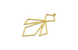 Brass Diamond Charm, 4 Raw Brass Diamond Shaped Charms With 1 Loop, Pendant Findings (42x26x0.80mm) A6688