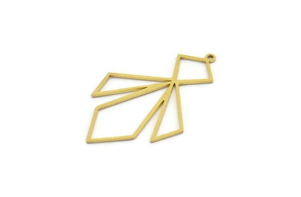 Brass Diamond Charm, 4 Raw Brass Diamond Shaped Charms With 1 Loop, Pendant Findings (42x26x0.80mm) A6688