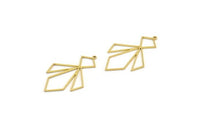 Brass Diamond Charm, 4 Raw Brass Diamond Shaped Charms With 1 Loop, Pendant Findings (42x26x0.80mm) A6688