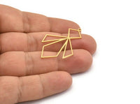 Brass Diamond Charm, 4 Raw Brass Diamond Shaped Charms With 1 Loop, Pendant Findings (42x26x0.80mm) A6688
