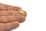 Brass Triangle Charm, 10 Raw Brass Triangle Charms With 1 Hole, Findings (31x21x0.60mm) A6666