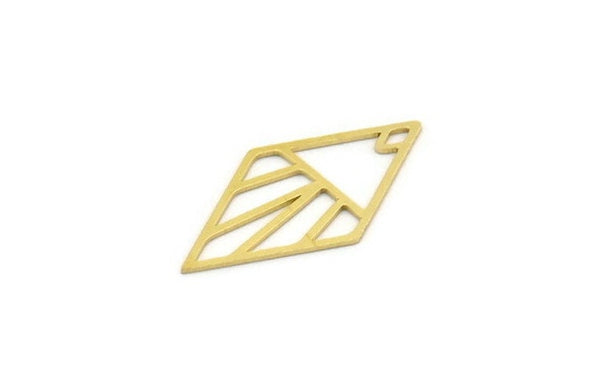 Brass Diamond Charm, 24 Raw Brass Diamond Charms (30x16x0.60mm) A6653