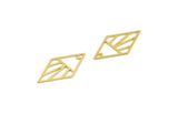 Brass Diamond Charm, 24 Raw Brass Diamond Charms (30x16x0.60mm) A6653