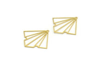 Brass Diamond Charm, 10 Raw Brass Diamond Shaped Charms With 1 Loop, Pendant Findings (38x37x0.60mm) A6655