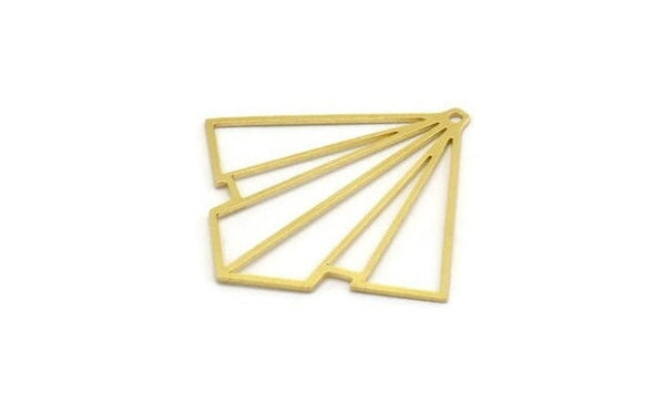 Brass Diamond Charm, 10 Raw Brass Diamond Shaped Charms With 1 Loop, Pendant Findings (38x37x0.60mm) A6655